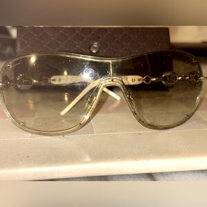 Gucci shield sunglasses with crystals